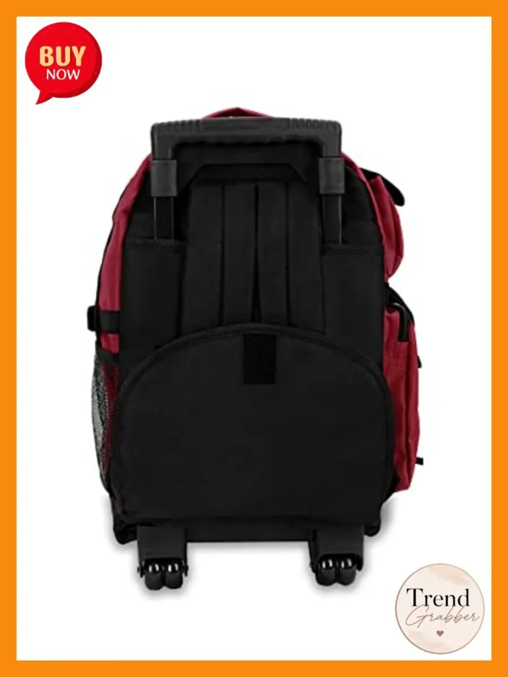 Deluxe Wheeled Backpack with Rolling Luggage, Polyester Travel School Work Bag